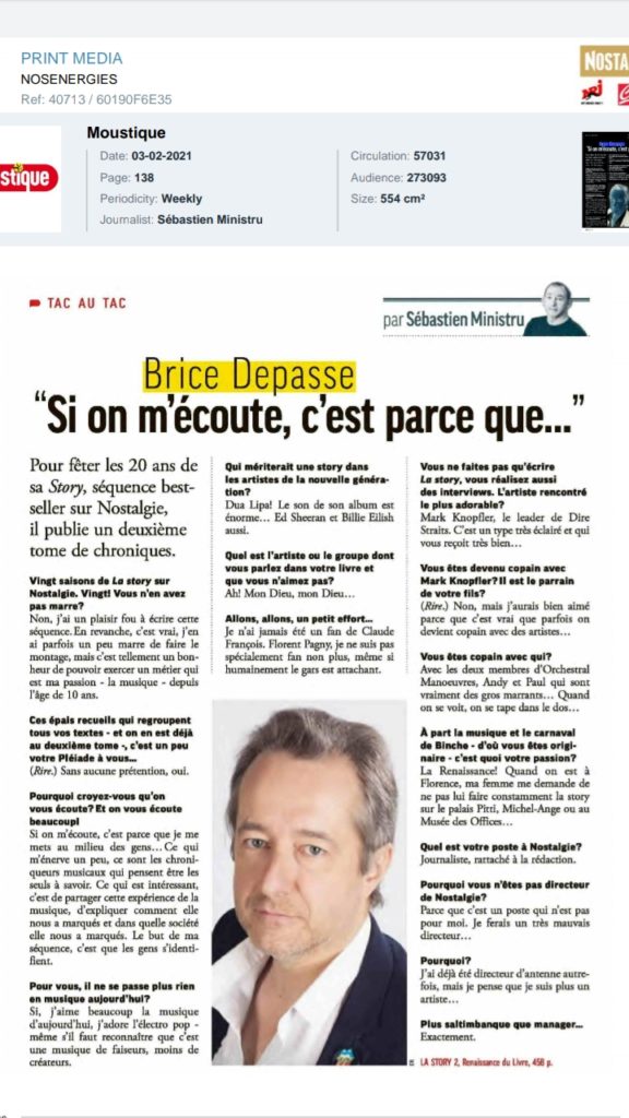 Tac au Tac de Sébastien Ministru dans le Moustique