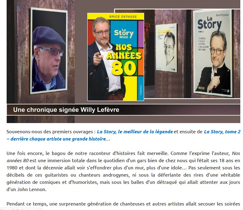 Belle et touchante chronique des Nos années 80 par Willy Lefèvre