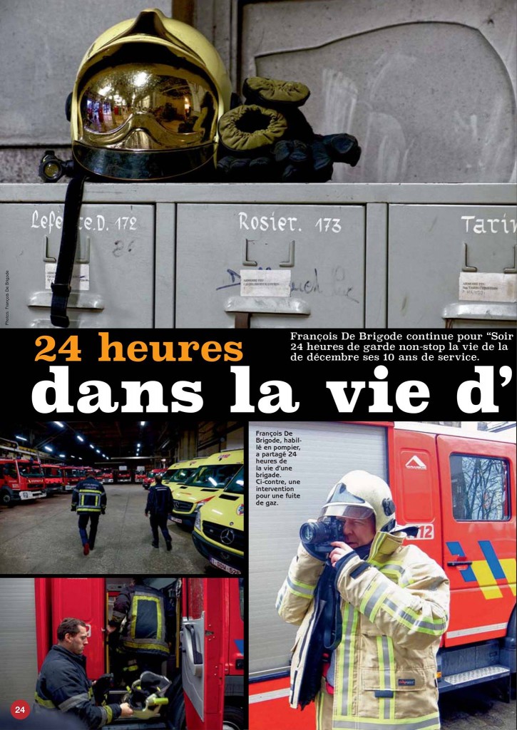 24 heures dans la vie d'une caserne, reportage de  Francois de Brigode dans le Soir Mag