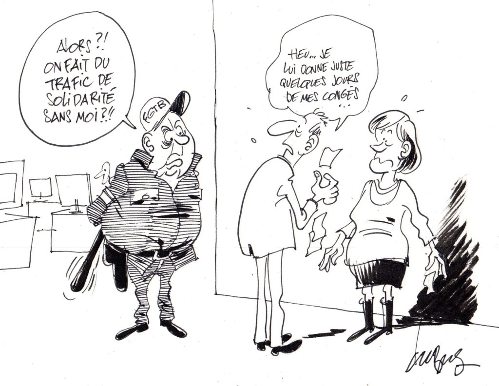 La solidarité, c'est comme l'humour.  Faut laisser faire les pros.