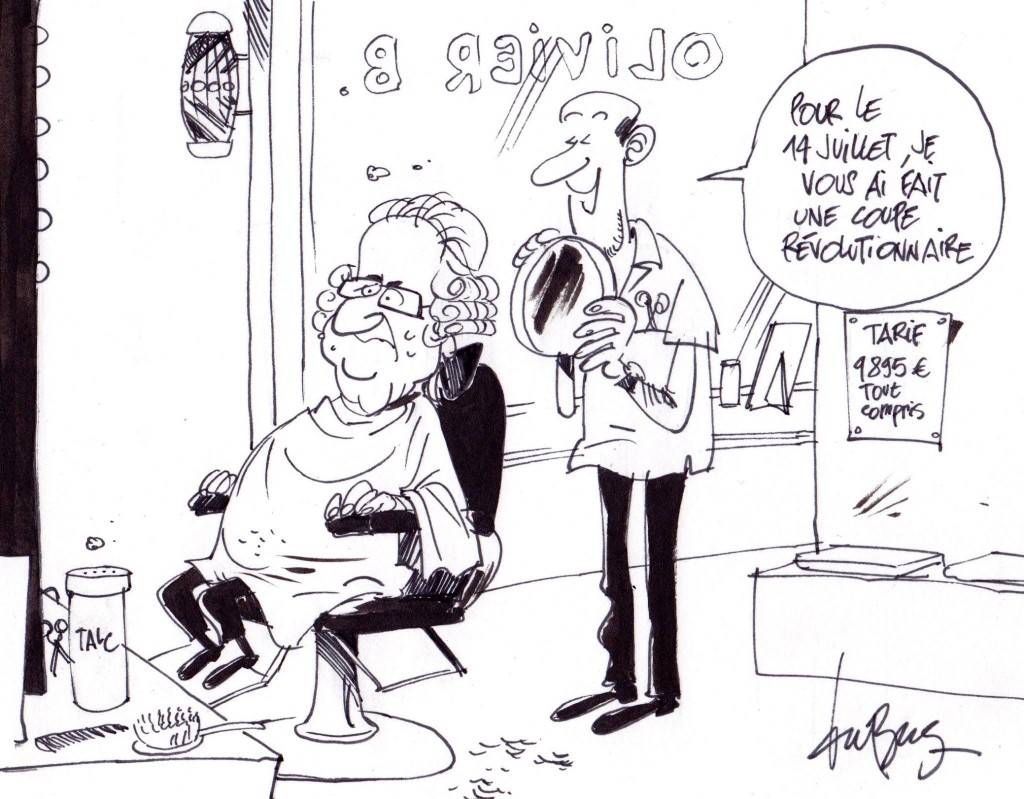 Décapité, mais bien coiffé.