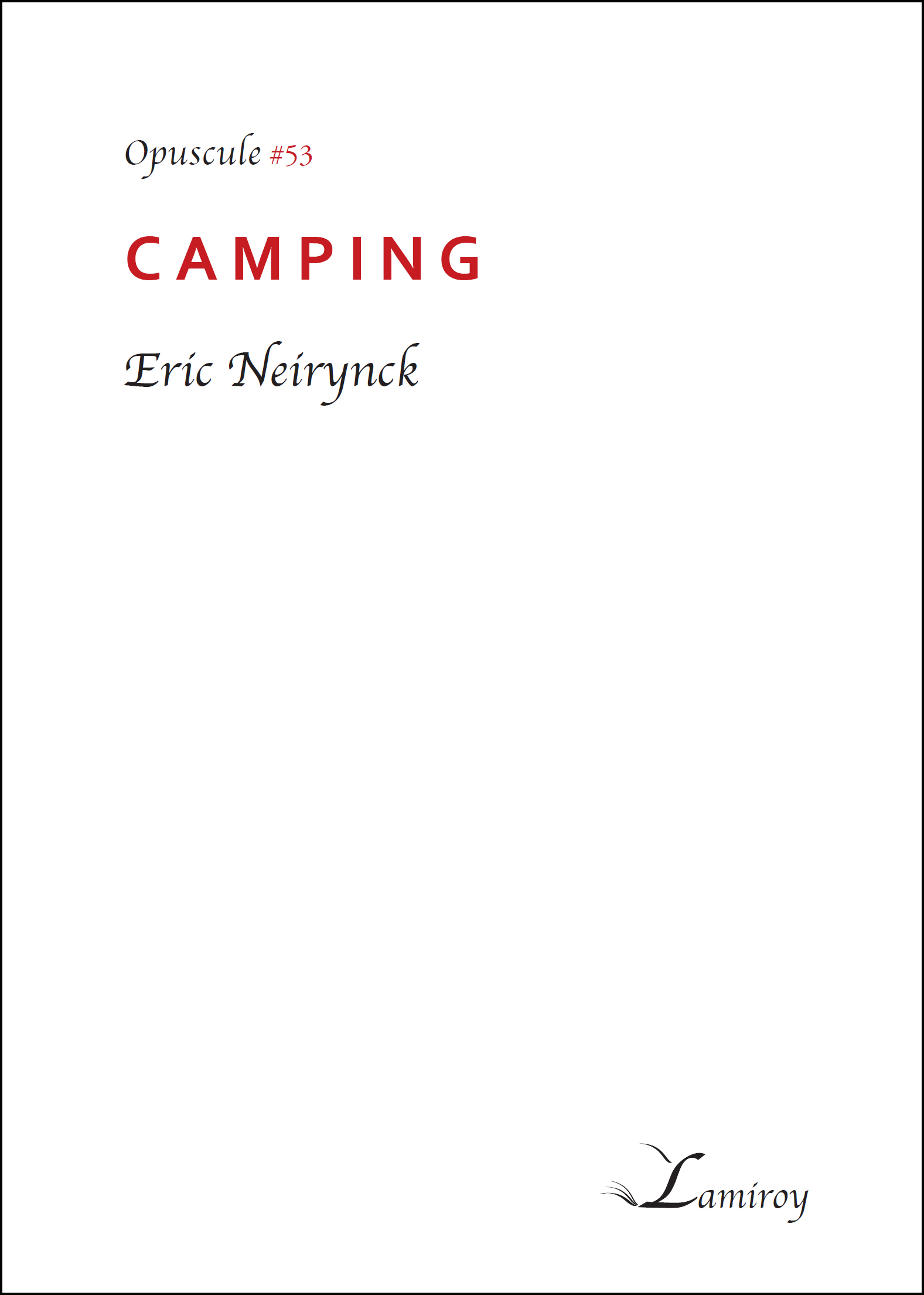 Eric Neirynck Camping bord noir