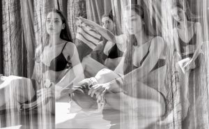 Aline in bedroom B/W
